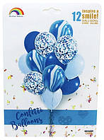 Набір латексних кульок "Синій + Агат" Про-во: Китай.
