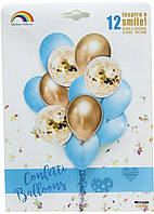 Набір латексних кульок "Блакитний із Золотим" Про-во: Китай.