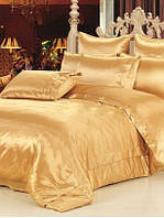 Двойное постельное белье атлас шелк "Золото". Атласное постельное белье двойной размер с 2-мя наволочками