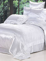 Белое постельное белье атласное в размерах "Невинность" Двойной размер, наволочки 70х70см или 50х70 см