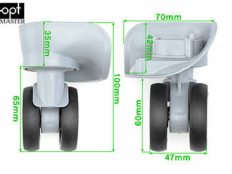 Колеса для валізи ЧМК-7103 сірий