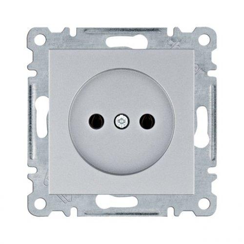 Розетка без заземлення срібло Lumina-2 Hager WL1012
