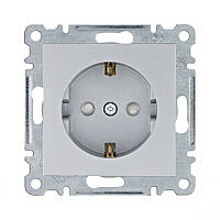 Розетка з з/к і шторками срібна Lumina-2 Hager WL1062