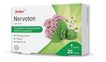 Dr.Max Nervoton з екстрактами меліси, ромашки, родіоли, магній, В6, 20 капсул. До 01/2027