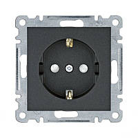 Розетка з з/к і шторками чорна Lumina-2 Hager WL1063