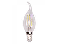 Лампа ФИЛАМЕНТ CA35 4W 220V E14 4000K (074-N) Luxel led свеча на ветру, теплый свет, светодиодная Люксел