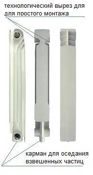 Радіатор алюмінієвий опалення ААА польща (батарея) 500x80 HeatLine (бокове підключення), фото 2