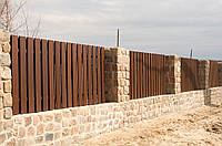 Деревянный вертикальный забор для дачи LNK