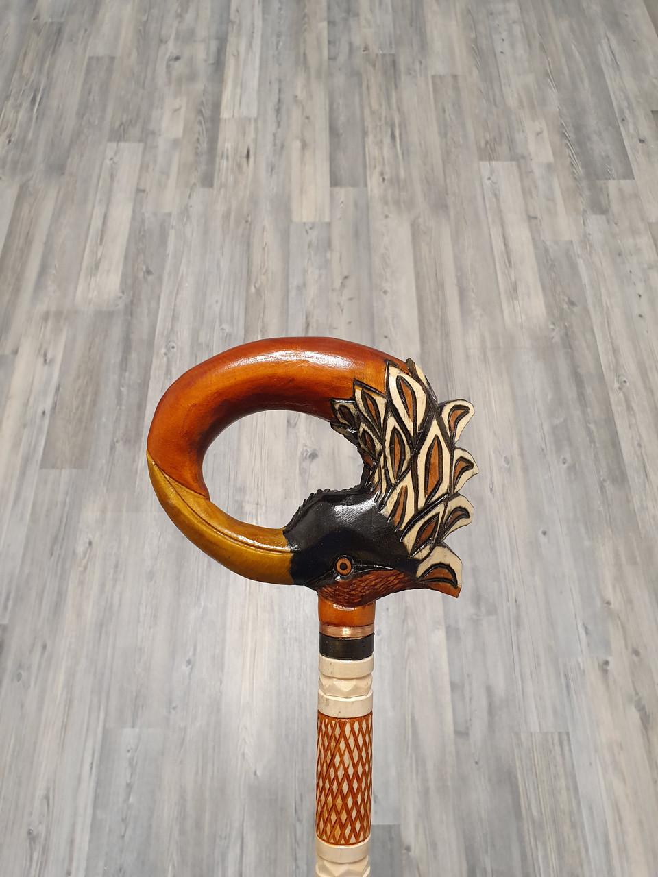 Палиця Чапля, ручної роботи, різальна, дерев'яна, для ходьби