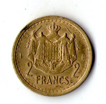 Монако 2 франка 1945 рік принц Луї II №1187