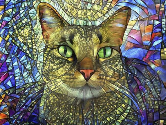 Картина за номерами "Мозаїчний кот 5". Розмір картини 50*40 див., фото 2