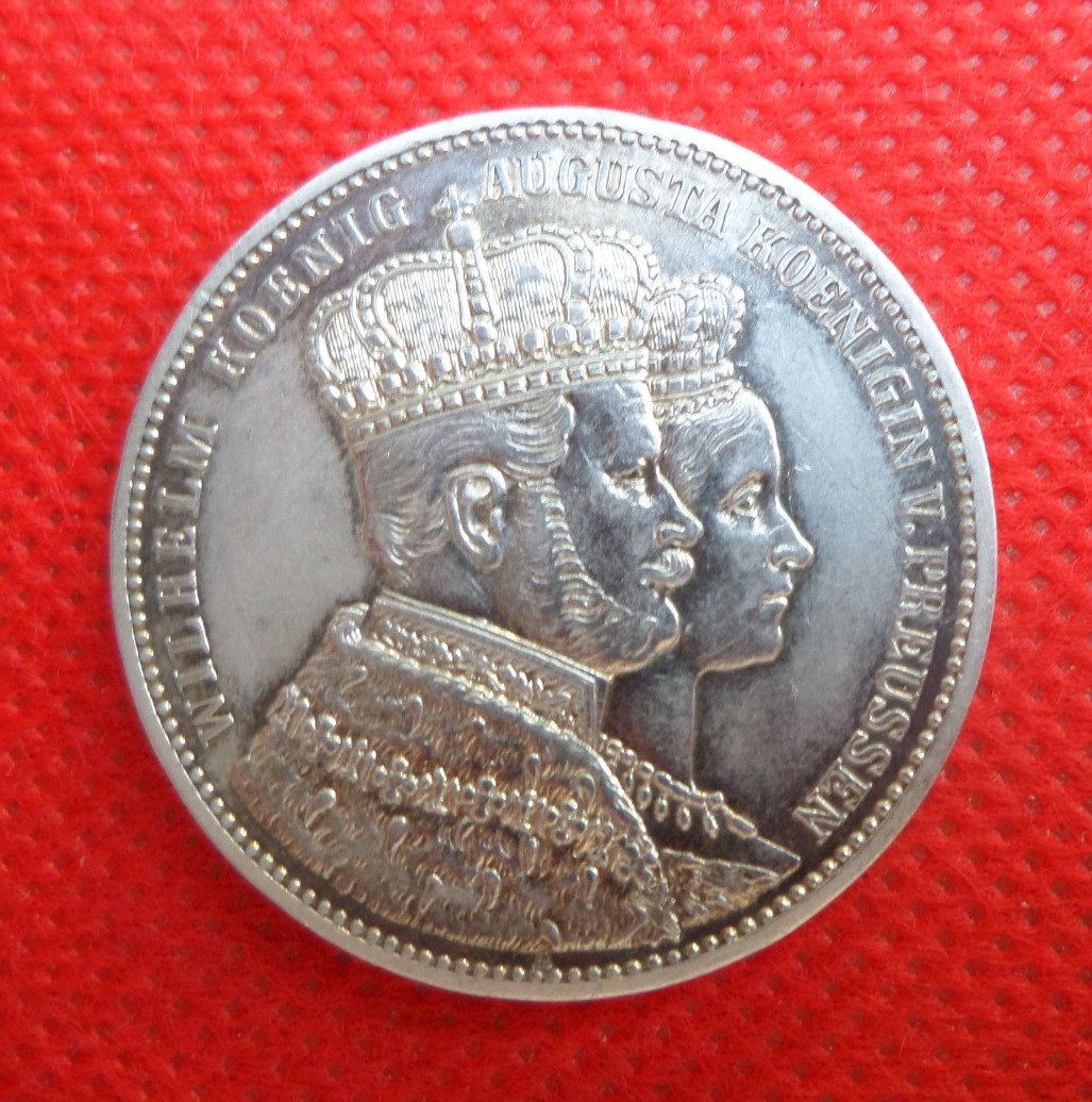 Німеччина Пруссія 1861 рік (Коронація Вільгельма I і Августи) срібло оригінал