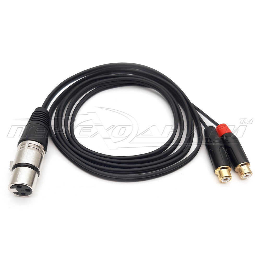 Кабель 2 RCA (ма мама) на XLR 3 Pin у екрані (мама)