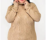 Світер жіночий теплий sweater світлор жиночий (Гольф) під горло 56-60, фото 2