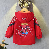 Детская ветровка для мальчика Спайдермен, курточка Человек паук для детей, синяя и красная