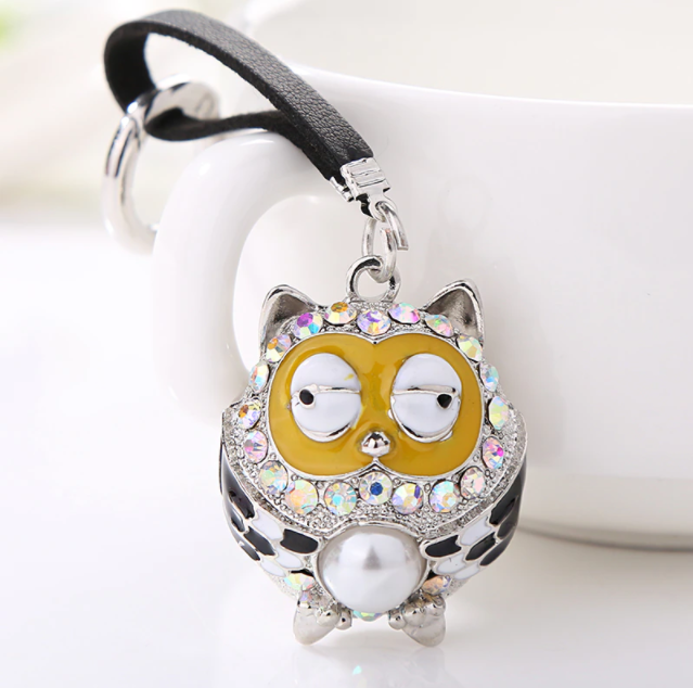 Оригінальний Креативний Модний Шикарний брелок підвіска у формі сови з кристалами стразами