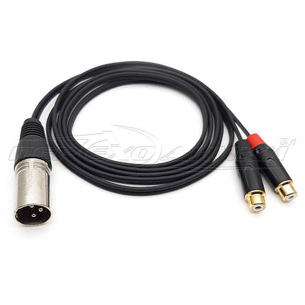 Кабель 2 RCA ( мама ) на XLR 3 Pin в экране ( папа ), фото 1
