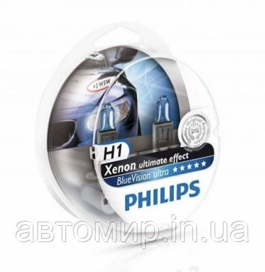 Галогенні лампи PHILIPS Blue Vision H1 12V 55W ОРИГІНАЛ