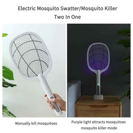 Электрическая аккумуляторная мухобойка ракетка + лампа-ловушка комаров. Electric mosquito Swatter 2в1 ТМ - фото 2 - id-p1547477701