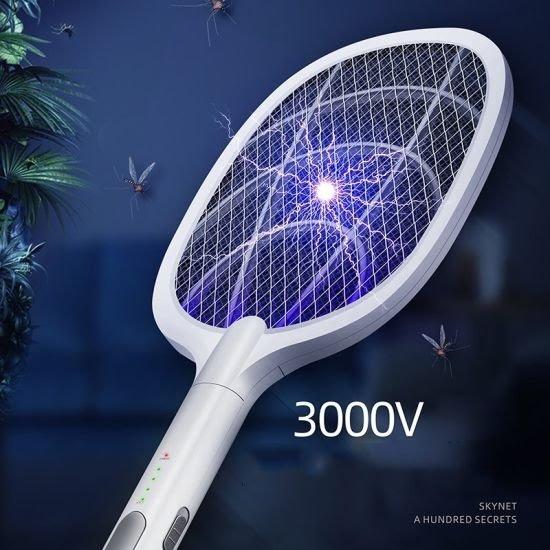 Электрическая аккумуляторная мухобойка ракетка + лампа-ловушка комаров. Electric mosquito Swatter 2в1 ТМ - фото 5 - id-p1547477701