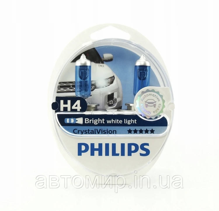 Галогенні лампи PHILIPS Crystal Vision H4 12V 60/55W ОРИГІНАЛ