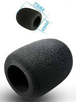 Ветрозащита (поролон) для микрофона толщиной 45-50-55 мм чёрный вітро захист мікрофона чорний