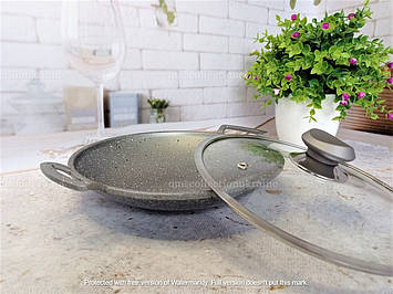 Сковорода- WOK з антипригарним покриттям 34 см сірий OMS 3228-34-Grey - MiniLavka
