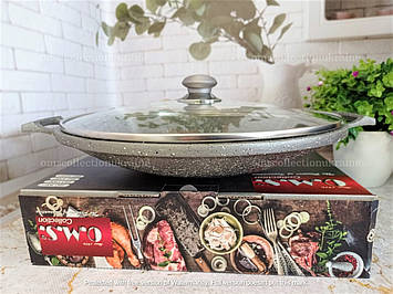 Сковорода-вок з антипригарним покриттям 34 см сірий OMS 3279-34-Grey - MiniLavka