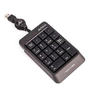 Цифровий блок Fstyler Numeric Keypad USB, кабель, що змотується (70 см), A4Tech FK13 (Grey) - MiniLavka