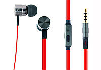 Вакуумные наушники с микрофоном, металлический корпус, 1x3,5 jack, черный цвет gmb audio MHS-EP-LHR -