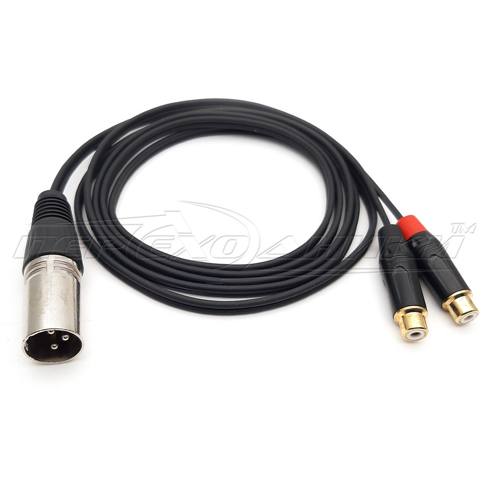 Кабель 2 RCA (ма мама) на XLR 3 Pin у екрані (тато)