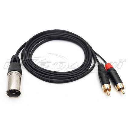 Кабель 2 RCA на XLR 3 Pin в екрані ( тато ), фото 2
