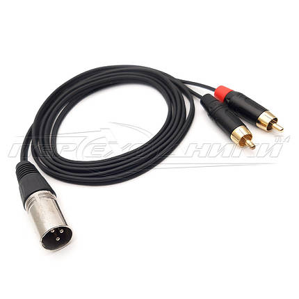 Кабель 2 RCA на XLR 3 Pin в екрані ( тато ), фото 2