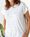 Зручний жіночий повсякденний літній костюм шорти+футболка великих розмірів "Рауэна", фото 8