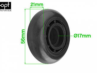 Колесо для валізи d=57 мм, ЧМК-005