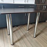 Кухонний стіл на хромованих ніжках для маленької кухні 900х600 мм.. надійний стіл на кухню., фото 3
