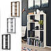 Високий стелаж для дому, перегородка з ДСП 3 відкритих відсіку, Антрацит \ Білий, фото 7