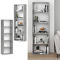 Удобный стеллаж для дома, стеллаж для книг, книжный шкаф из ДСП Бетон СТУ-5-600