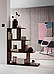 Зручний стелаж для дому, сходинки, з ДСП 3 відсіки, Білий, фото 6
