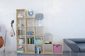 Стелаж для іграшок, офісний шафа, книжкова шафа 15 відділень, Дуб Сонома