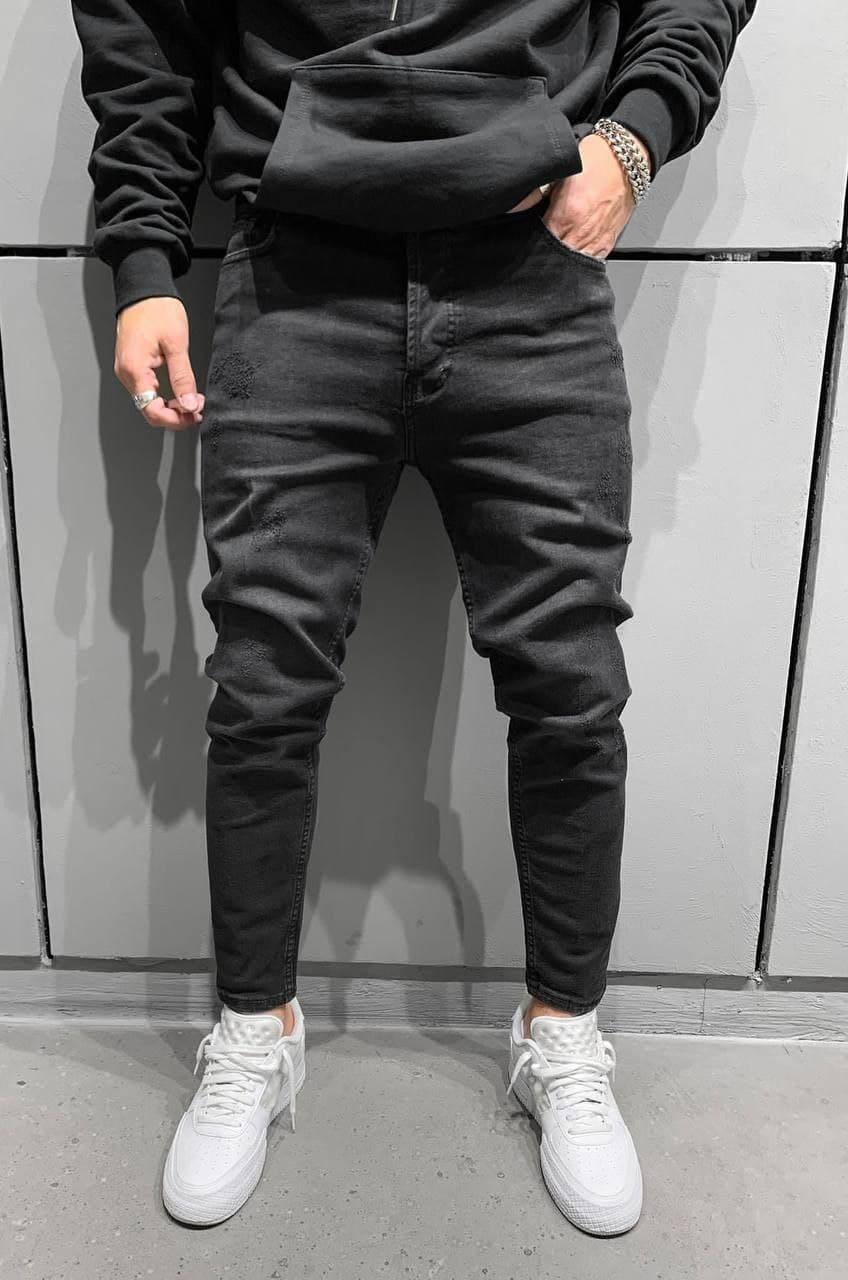 Купить Мужские стильные широкие джинсы бананы чёрные шикарное качество ...