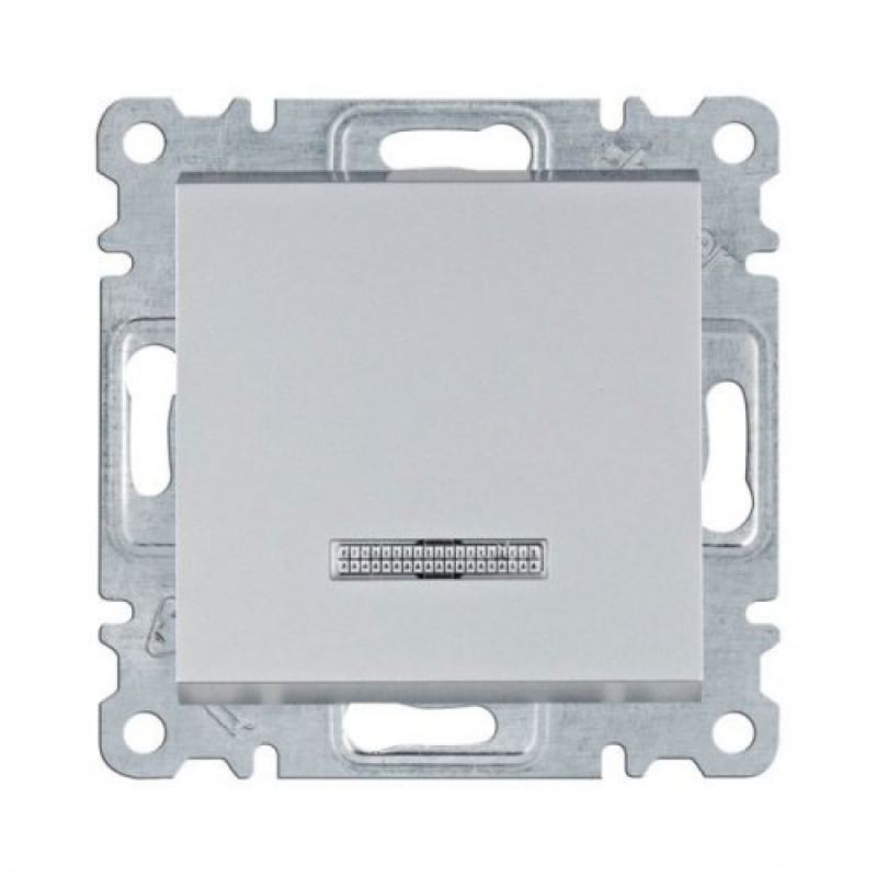 Вимикач 1кл з підсвіткою срібло Lumina-2 Hager WL0212