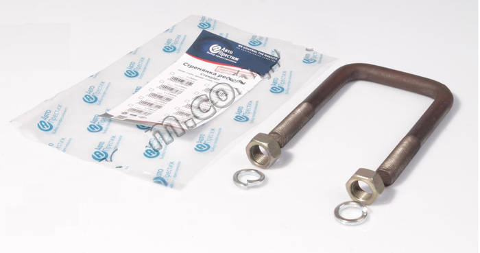 Стремянка рессоры Газель внутренняя L=130мм с гайками в упаковке ЛЮКС ...