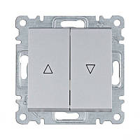 Вимикач для жалюзі срібло Lumina-2 Hager WL0322