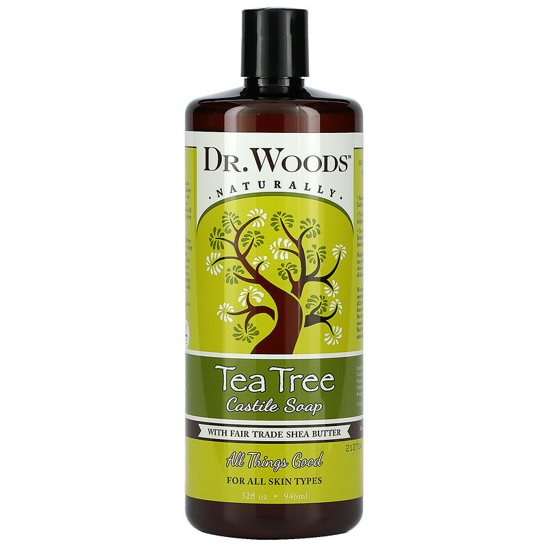 Кастильське мило чайного дерева Dr. Woods "Tea Tree Castile Soap" з олією ши (946 мл)