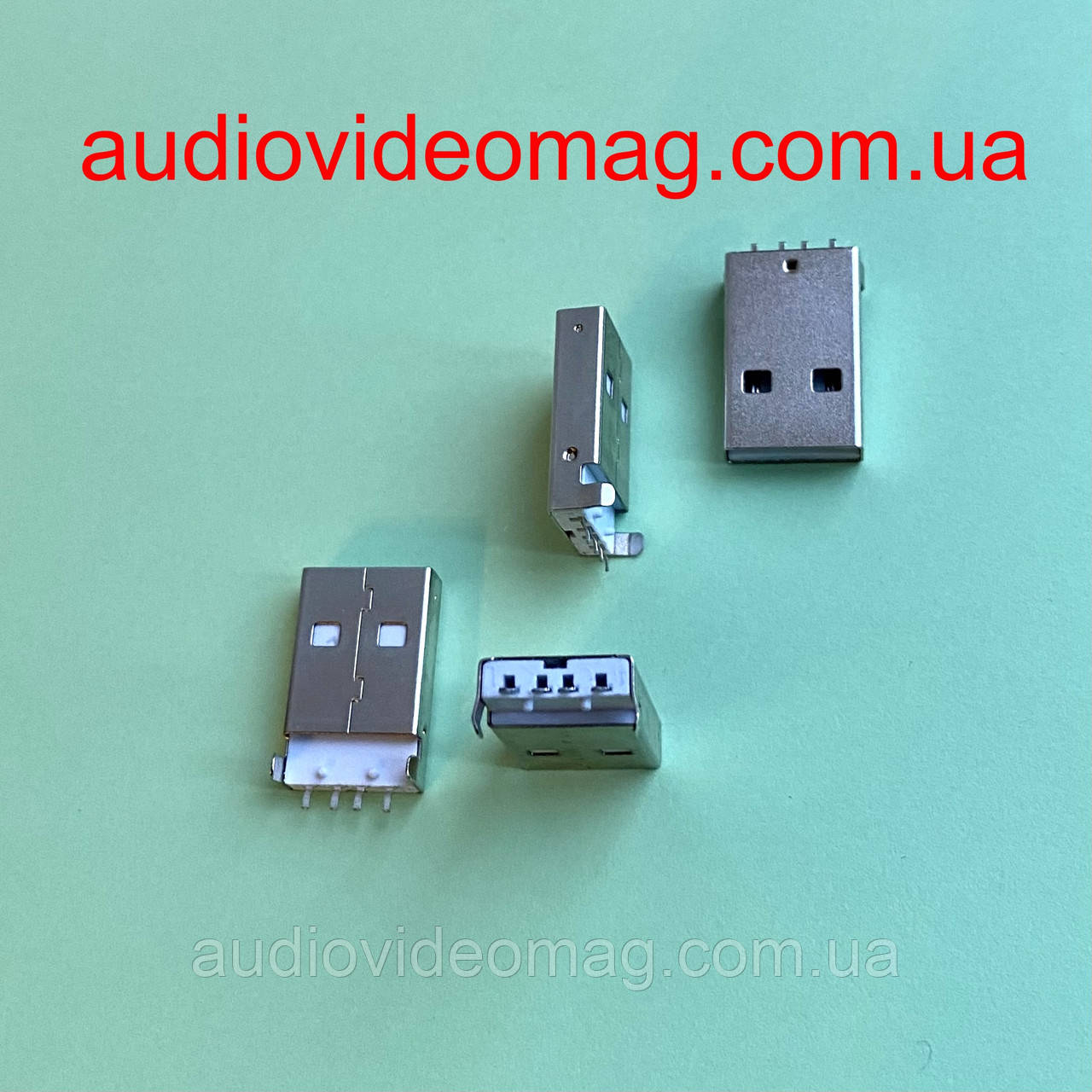 Штекер USB тип 2, монтажний, на плату