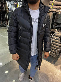 Чоловіча куртка осінь-зима NIKE подовжена з капюшоном (Туреччина)