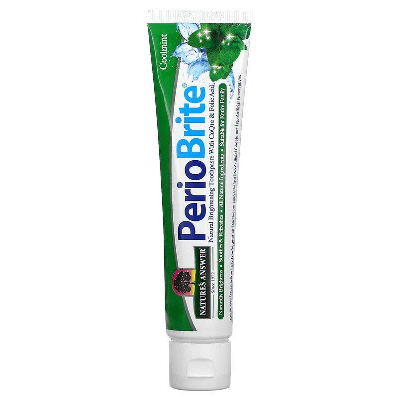 Вибілювальна зубна паста Nature's Answer "PerioBrite Brightening Toothpaste" смак прохолодна м'ята (113 г)