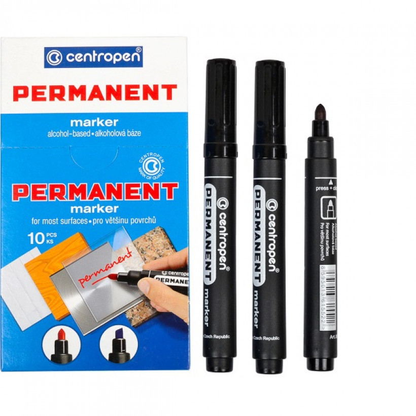 Маркер товстий чорний 8566 CENTROPEN, фото 1