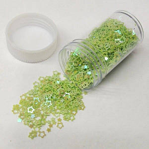 Блискітки-зірочки(гліттер) 12г зелений (97793-3)